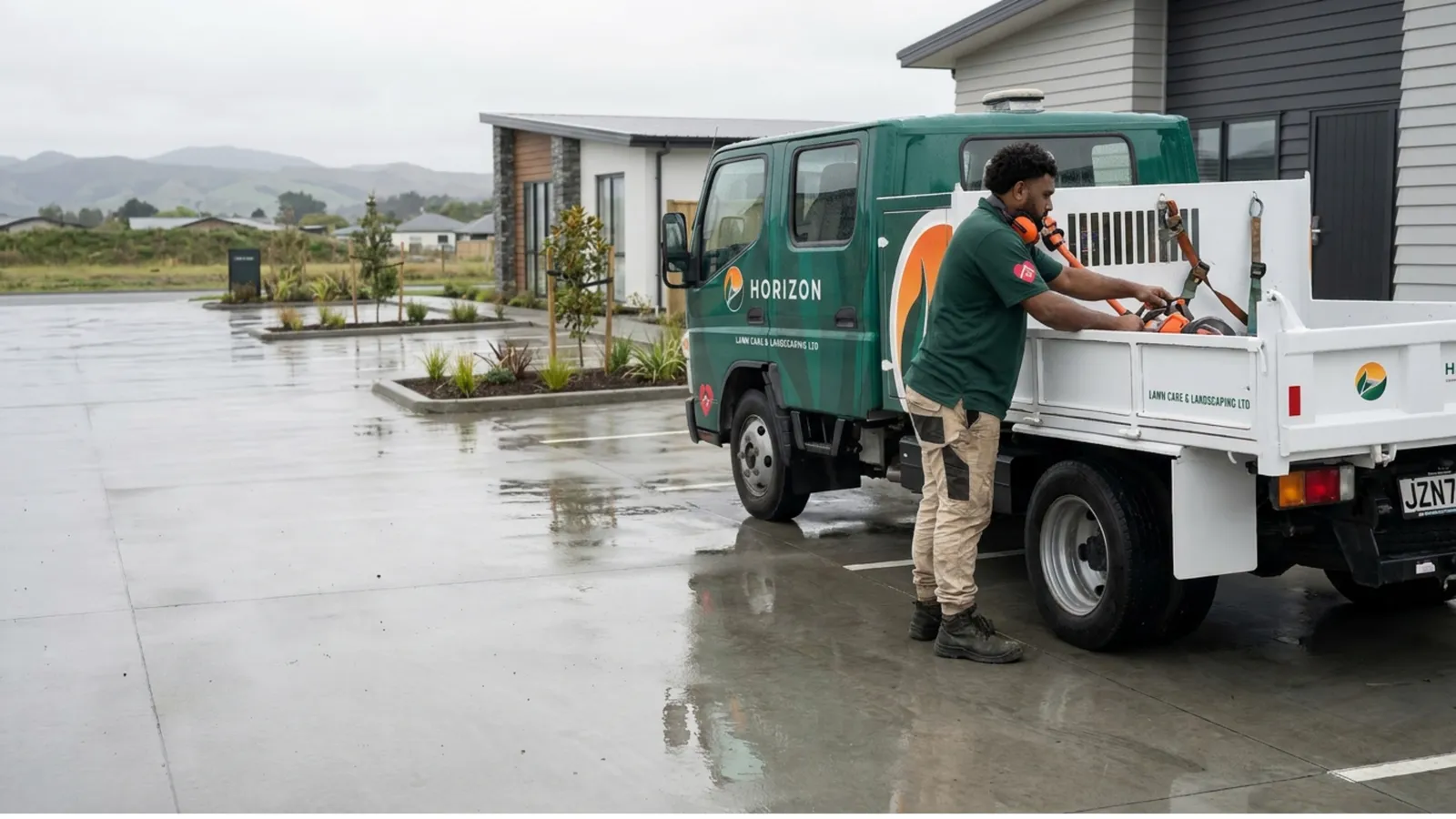 Horizon branded vehicle at a local project site