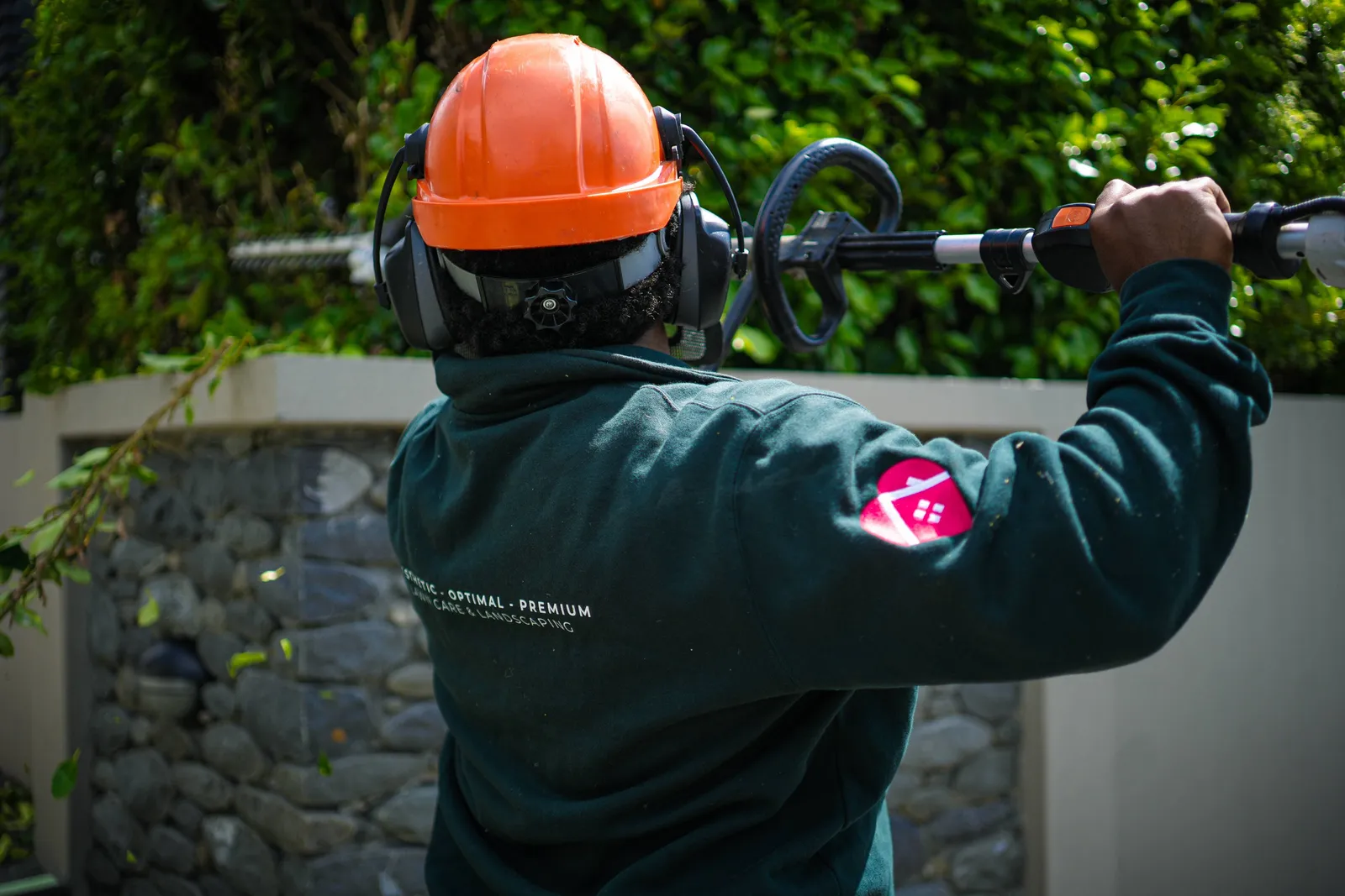 Horizon team carrying out landscape care on site